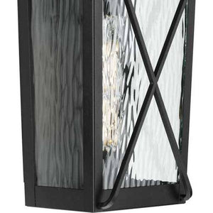 1 Light Black with Clear Water Glass Wall Light Fixture 3