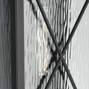 1 Light Black with Clear Water Glass Wall Light Fixture 3