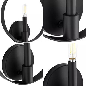 1 Light Matte Black Rustic Farmhouse Style Light Fixture 2