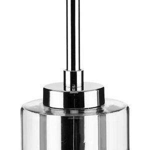 1 Light Polished Chrome Clear Glass Cylindrical Shade Pendant Light Fixture 2