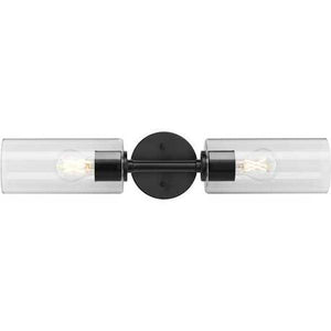 2 Light 120 volt Matte Black Vanity Clear Glass Light Fixture 2
