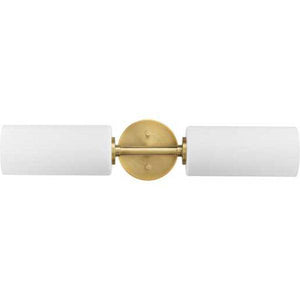 2 Light 120 volt Vintage Brass Vanity Etched White Glass Light Fixture 2