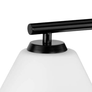 3 Light 120 volt Matte Black Vanity Opal Glass Light Fixture 2