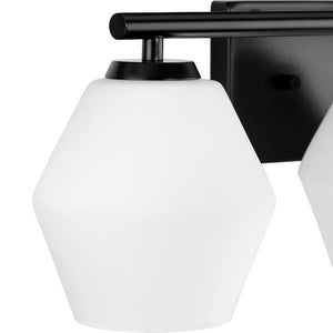 3 Light 120 volt Matte Black Vanity Opal Glass Light Fixture 3