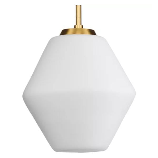 1 Light Brushed Gold Etched Opal Glass Shade Pendant Light Fixture 1