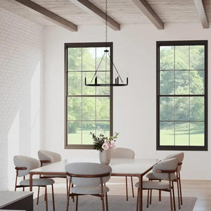 6 Light Matte Black Traditional Style Chandelier Light Fixture 4
