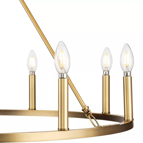 9 Light Vintage Brass Traditional Style Chandelier Light Fixture 2