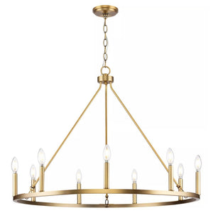 9 Light Vintage Brass Traditional Style Chandelier Light Fixture 1
