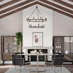 15 Light Matte Black Traditional Style Chandelier Light Fixture 4