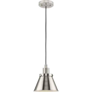 1 Light Brushed Nickel Metal Shade Dimmable Pendant Light Fixture 2