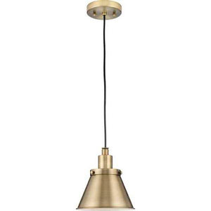 1 Light Vintage Brass Metal Shade Dimmable Pendant Light Fixture 2