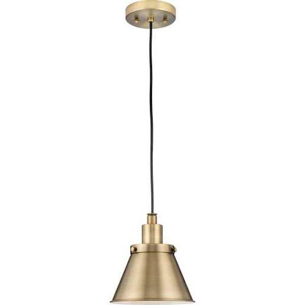1 Light Vintage Brass Metal Shade Dimmable Pendant Light Fixture 2