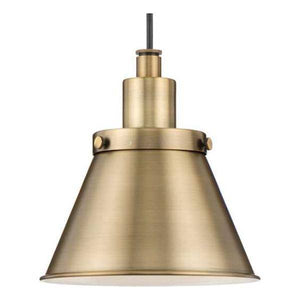 1 Light Vintage Brass Metal Shade Dimmable Pendant Light Fixture 1