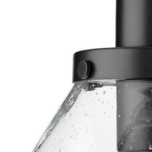 1 Light Matte Black Clear Seeded Glass Shade Dimmable Pendant Light Fixture 2