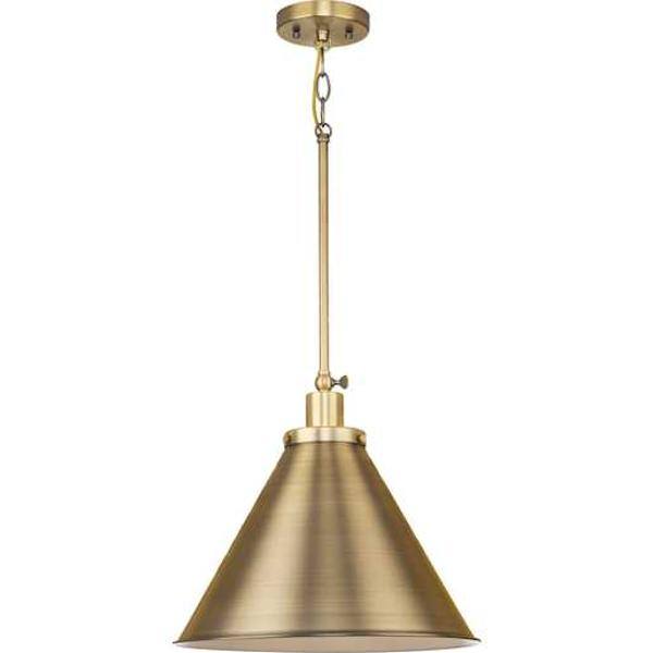 1 Light Vintage Brass Metal Shade Dimmable Pendant Light Fixture 2