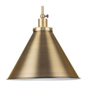 1 Light Vintage Brass Metal Shade Dimmable Pendant Light Fixture 1