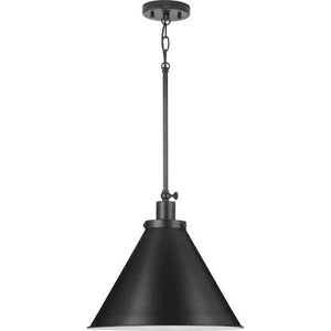 1 Light Matte Black Metal Shade Dimmable Pendant Light Fixture 2