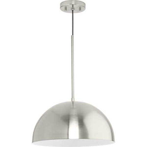 1 Light Brushed Nickel Metal Shade Dimmable Pendant Light Fixture 1