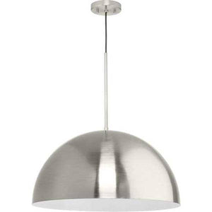 1 Light Brushed Nickel Metal Shade Dimmable Pendant Light Fixture 1