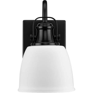 1 Light 120 volt Matte Black Vanity Etched Glass Light Fixture 3