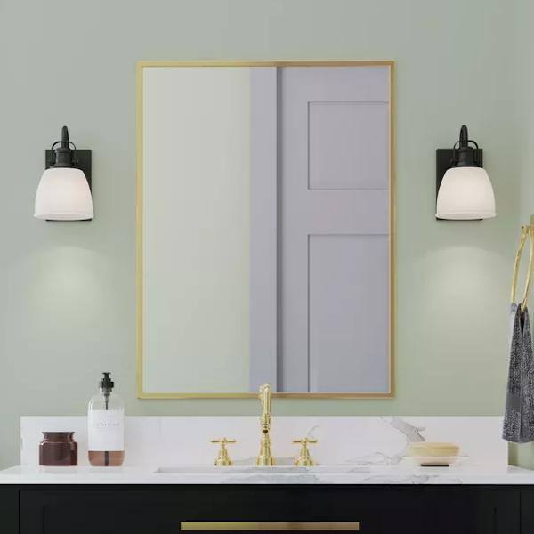 1 Light 120 volt Matte Black Vanity Etched Glass Light Fixture 4