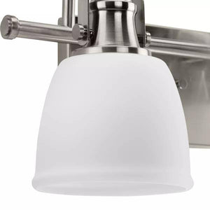 2 Light 120 volt Brushed Nickel Vanity Etched Glass Light Fixture 3