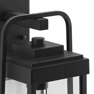 1 Light Black with Clear Glass Outdoor Wall Light Fixture 2