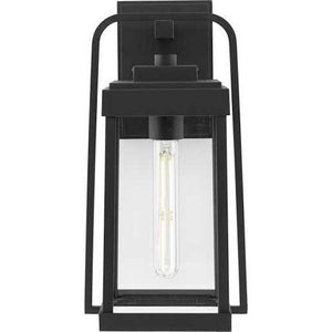 1 Light Black with Clear Glass Outdoor Wall Light Fixture 4