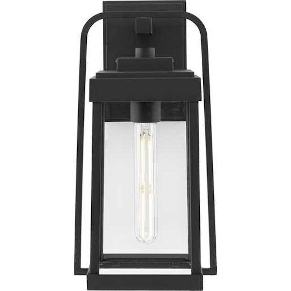 1 Light Black with Clear Glass Outdoor Wall Light Fixture 4