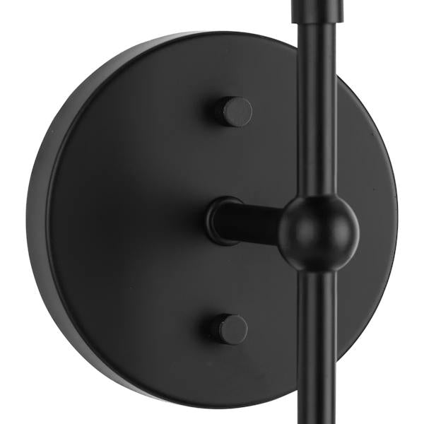 2 Light Matte Black Clear Round Glass Light Fixture 2