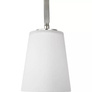3 Light Brushed Nickel Etched White Glass Shade Convertible Chandelier Light Fixture 3