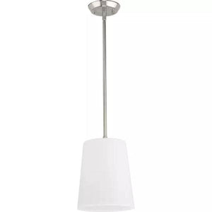 1 Light Brushed Nickel Etched Opal Glass Shade Pendant Light Fixture 2