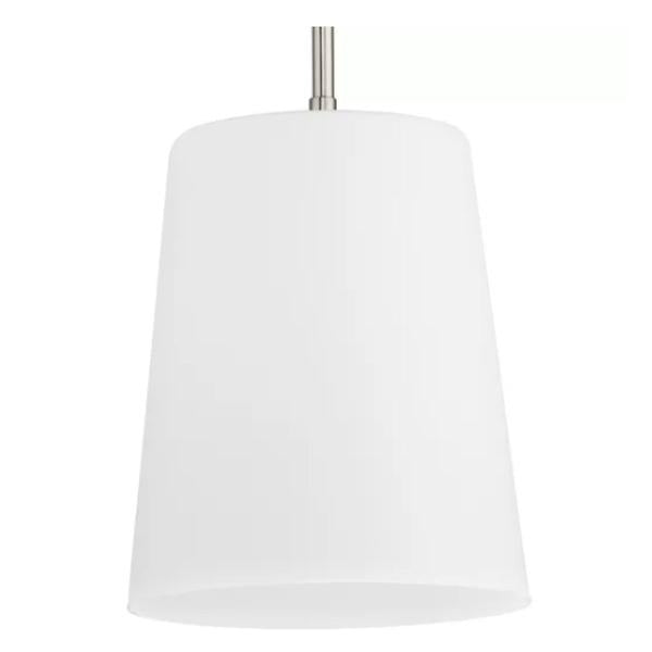 1 Light Brushed Nickel Etched Opal Glass Shade Pendant Light Fixture 1