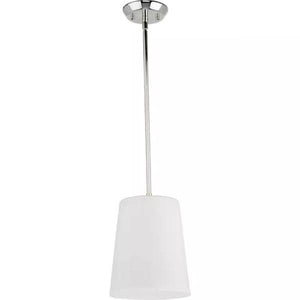 1 Light Polished Nickel Etched Opal Glass Shade Pendant Light Fixture 2
