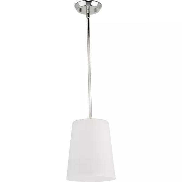 1 Light Polished Nickel Etched Opal Glass Shade Pendant Light Fixture 2