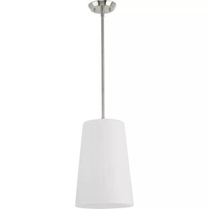 1 Light Brushed Nickel Etched Opal Glass Shade Pendant Light Fixture 2