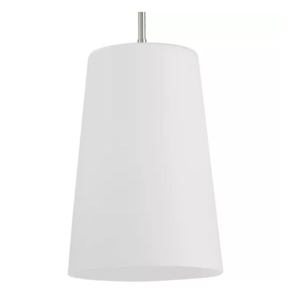1 Light Brushed Nickel Etched Opal Glass Shade Pendant Light Fixture 1