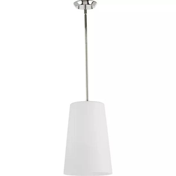 1 Light Polished Nickel Etched Opal Glass Shade Pendant Light Fixture 2