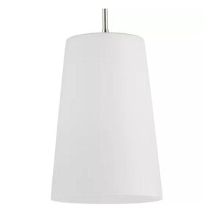 1 Light Polished Nickel Etched Opal Glass Shade Pendant Light Fixture 1