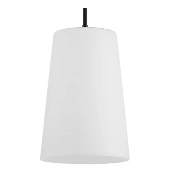 1 Light Matte Black Etched Opal Glass Shade Pendant Light Fixture 1