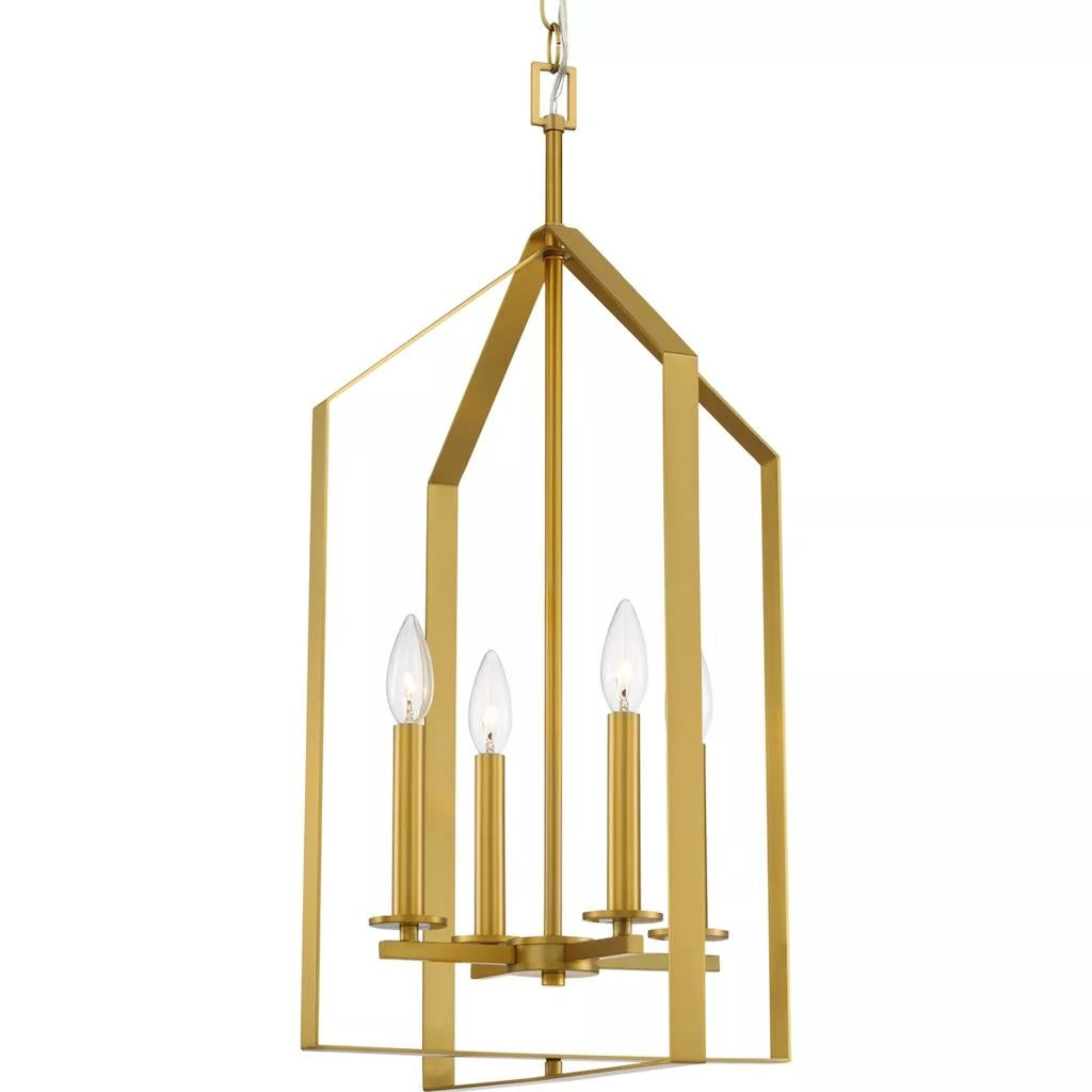 4 Light Brushed Gold  Pendant Light Fixture 1
