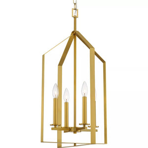 4 Light Brushed Gold  Pendant Light Fixture 1
