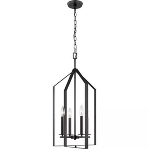 4 Light Matte Black Pendant Light Fixture 2