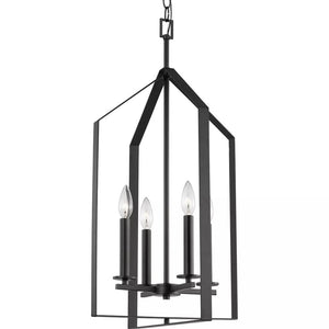 4 Light Matte Black Pendant Light Fixture 1