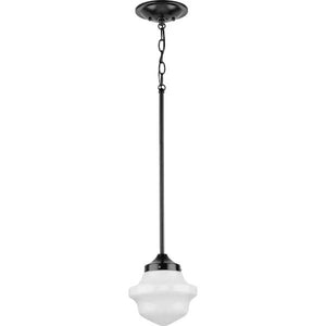1 Light Matte Black White Opal Glass Shade Mini Pendant Light Fixture 2