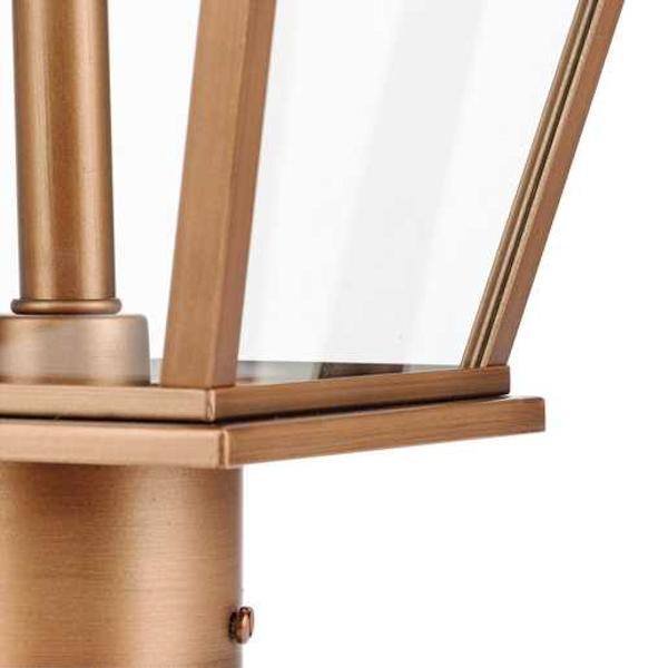 1 Lamp Antique Copper Clear Glass Panel Outdoor Post Top Lantern Light Fixture 3