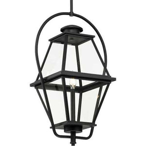 1 Light Black with Clear Glass Hanging Light Fixture 1