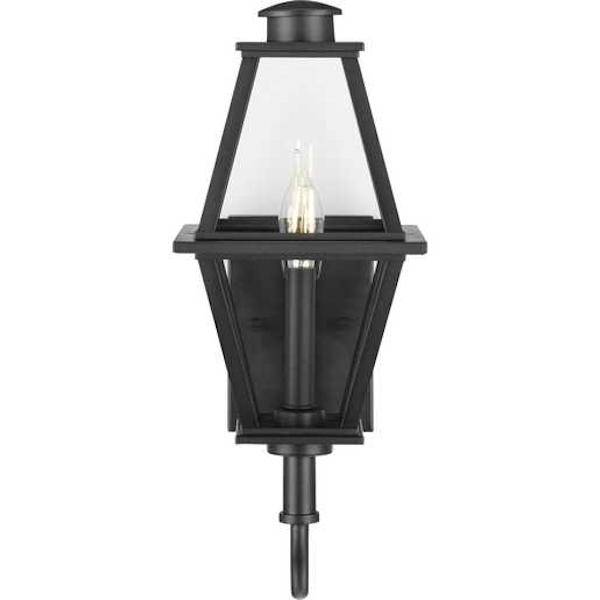 1 Light Black with Clear Glass Small Bradshaw Wall Light Fixture 2