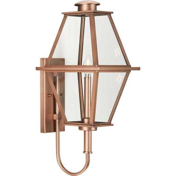 1 Light Antique Copper with Clear Glass Medium Bradshaw Wall Light Fixture 1