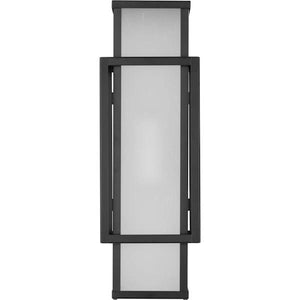2 Light Matte Black with Etched Seeded Glass Unison Wall Light Fixture 2